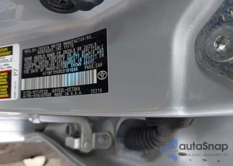 2012 Toyota Camry Se/Le/Xle из США, поврежденный, VIN 4T1BF1FK9CU191688